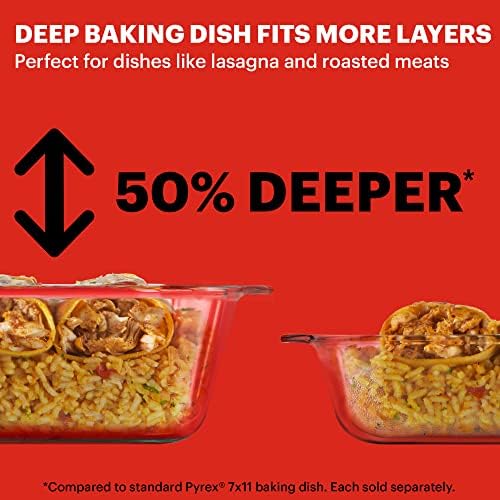 Pyrex Deep (9x13") Glass Baking Dish with Lid, Deep Casserole Dish