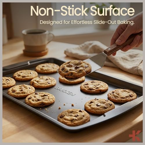 Bakken Swiss - Bakeware Set – 6 Piece – Stackable, Deluxe, Non-Stick Baking Pans for Professional and Home Cooking – Carbon Steel, Gray Coating