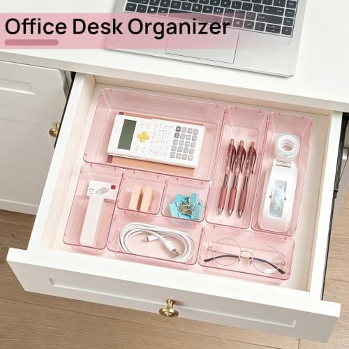 Vtopmart 25 Pack Plastic Drawer Organizers with Anti-slip Rubber Pads