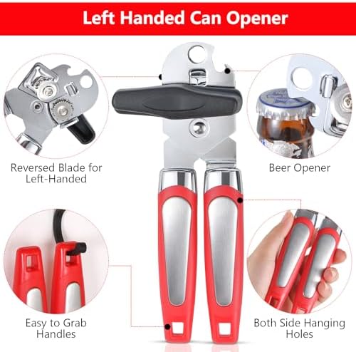Left Handed Kitchen Scissors Shears，Can Opener, Peeler Set (3 in 1)