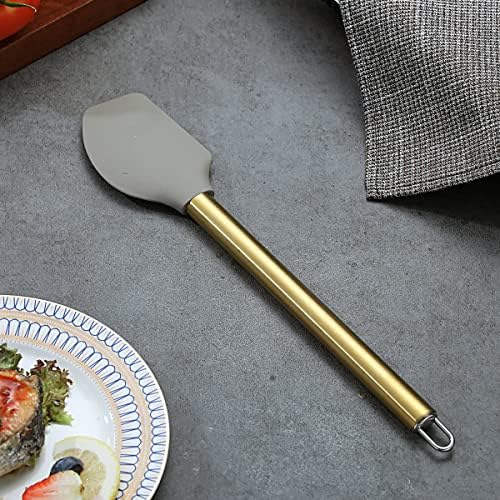 Gold Spatulas, Berglander Non-stick Silicone Flexible Scrapers Baking Mixing Tool With Titanium Gold Plating Handle, Baking Tools, Heat Resistant, Dishwasher Safe, Easy to Clean