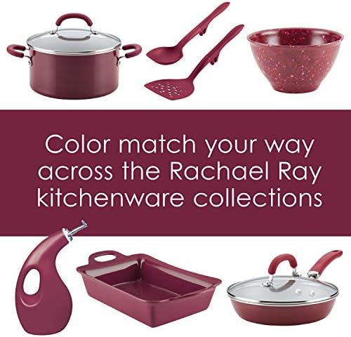 Rachael Ray 47916 3-Piece Lazy Tool Nylon Slotted Turner Set, Burgundy