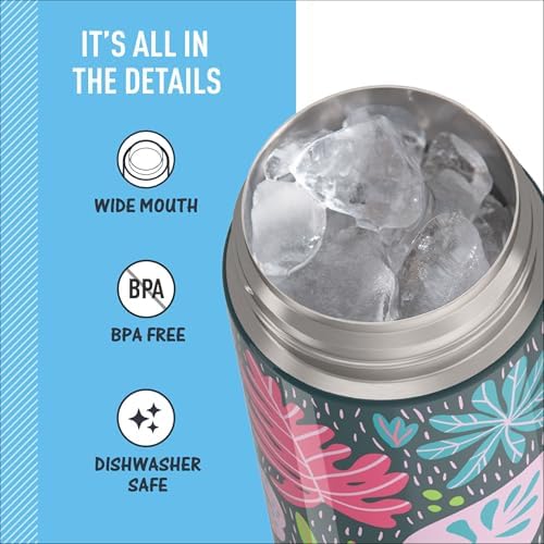 THERMOS FUNTAINER Water Bottle with Spout, 16oz, Tropical Foliage