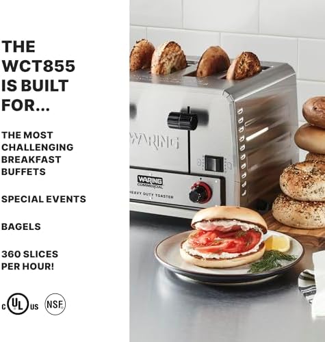 Waring 4-Slot Toaster with 380 Slices an Hour & 240V