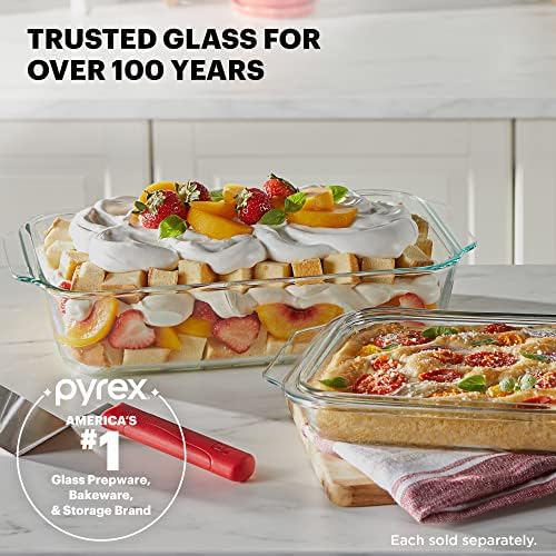 Pyrex Deep Glass Baking Dish with Plastic Lid, Deep Casserole Dish