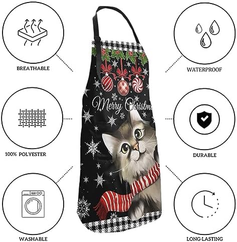 Giwawa Apron Unisex Resistant 33 x 28 inches with 2 Pockets Cooking Kitchen Aprons Suitable for BBQ Grill Drawing Haircut