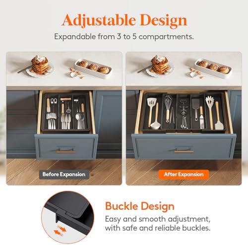 Lifewit Utensil Organizer for Kitchen Drawers, Expandable Utensil Tray