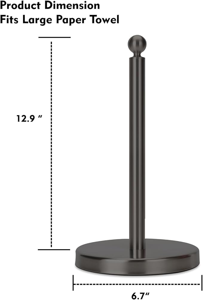 Kalitro Paper Towel Holder Countertop, Standing Paper Towel Roll Holder - Image 4