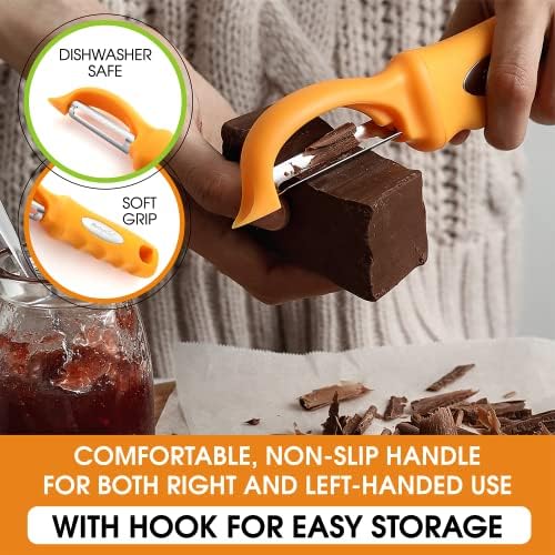 Spring Chef Swivel Potato Peeler with Soft Grip Handle, Set of 2, Mango