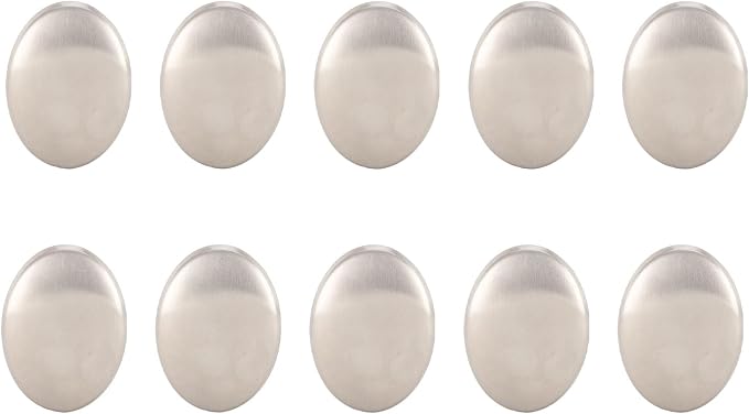 Stainless Steel Soap Bar for Hands, Odor Remover for Garlic, Fish & Onion Smells, Reusable Metal Soap for Kitchen, Cooking & Outdoor Use, Dishwasher Safe (10pcs)