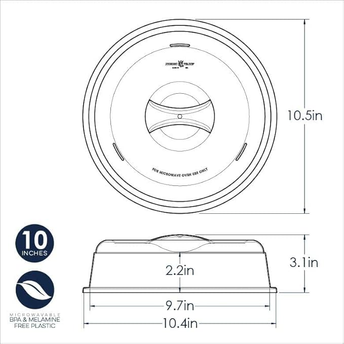 Nordic Ware BPA-free and Melamine Free Plastic Splatter Microwave Cover - Image 5