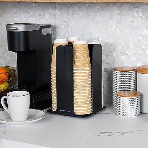 Mind Reader Cup Carousel and Condiment Organizer Set, Countertop Org, Coffee Bar, 7.75"L x 7.75"W x 11.5"H, 2 Pcs., Black