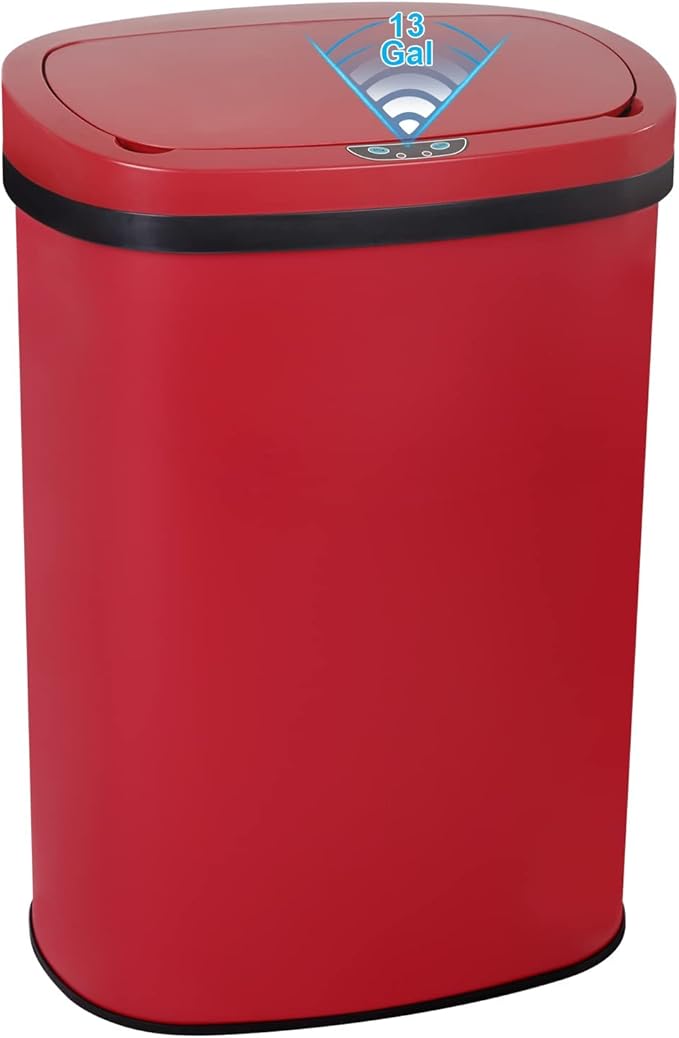Bigacc 13 Gallon 50L Touch Free Automatic Stainless Steel Trash Can Garbage Can by Bigacc