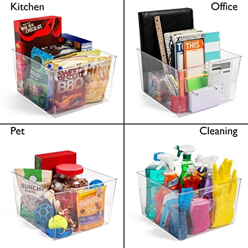 ClearSpace Clear Plastic Storage Bins for Kitchen, Fridge, Pantry, 8 Pack