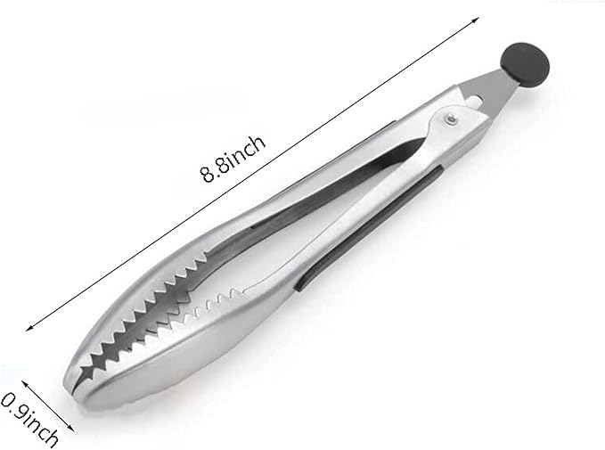 Stainless Steel Kitchen Tongs 2-Piece Set, 8.8-Inch Food Tongs, High - Image 2