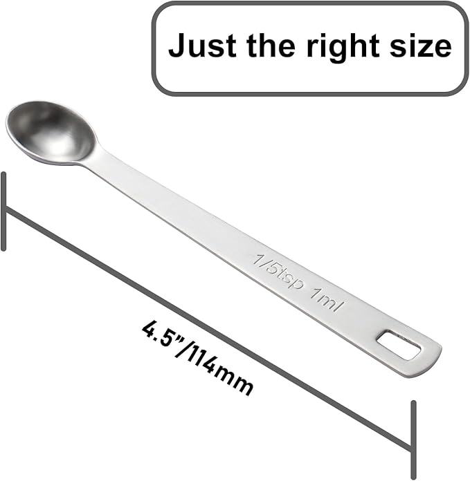 2PCS 1/5 Teaspoon Single Tiny Measuring Spoon, Small Individual Stainless Steel - Image 2