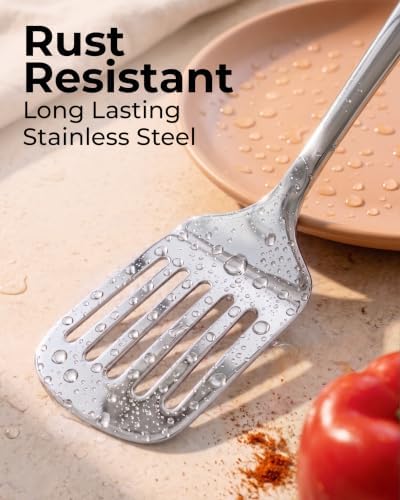 Zulay Kitchen Stainless Steel Slotted Spatula Turner