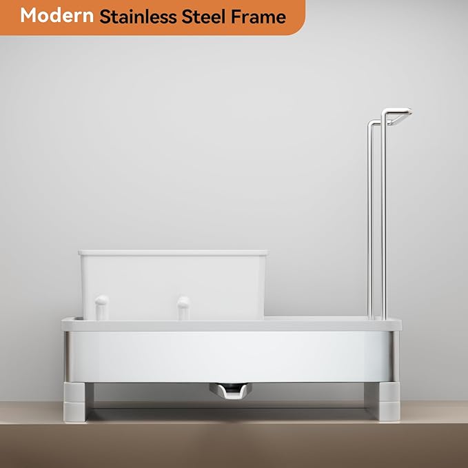 Laveshop Sponge Holder for Kitchen Sink, Rustproof Stainless Steel Sink Caddy - Image 4