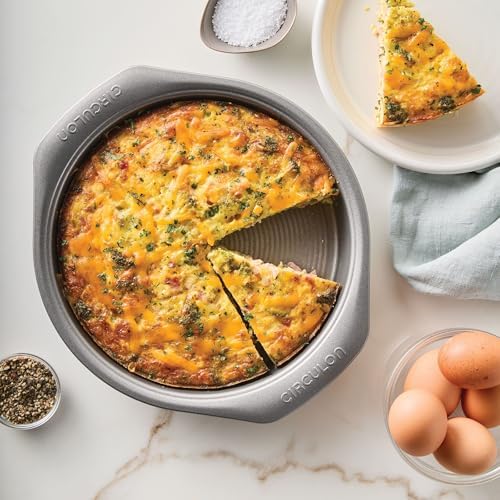 Circulon Nonstick Bakeware Round Baking Pan / Cake Pan, 9 Inch, Gray