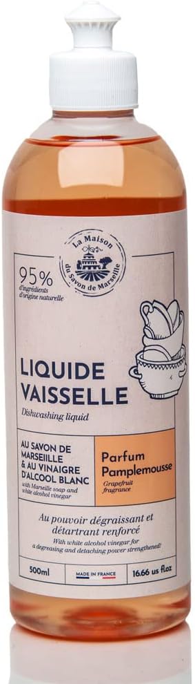 Maison du Savon de Marseille - French Dishwashing liquid - Grapefruit fragrance - 95% natural 16.66 Fl Oz