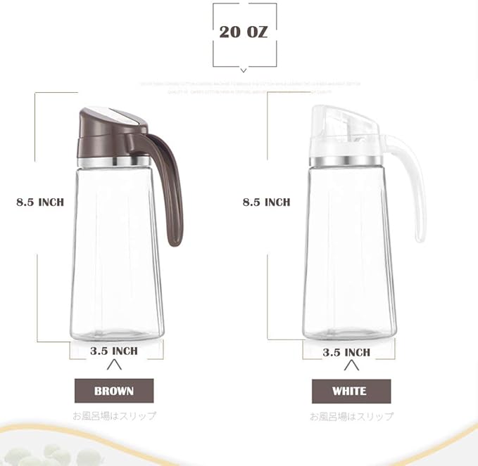 Marbrasse Oil Dispenser for Kitchen, 20 OZ /600ml Leakproof Glass Oil Bottle - Image 2