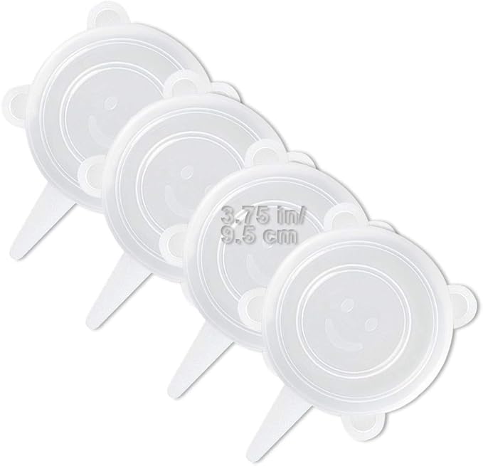 LELE LIFE 4 Pack Same Size Silicone Stretch Lids, Thicker Reusable Sturdy by LELE+LIFE