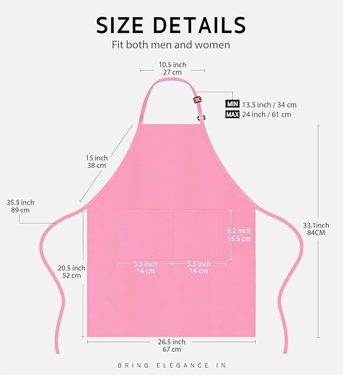 Syntus Apron for Men Women, Adjustable Cooking Kitchen Chef Aprons - Image 2