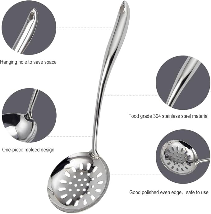 VALESKA 6PCS Stainless Steel Cooking Utensils Set, Metal Kitchen Utensils Set - Image 5