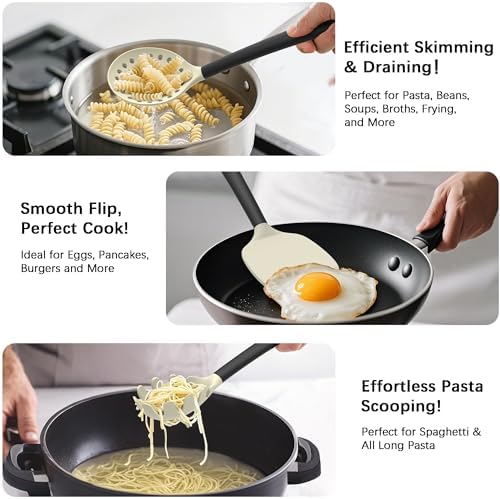 Coukre Silicone Kitchen Cooking Utensils Set, Heat Resistant, 14-Piece