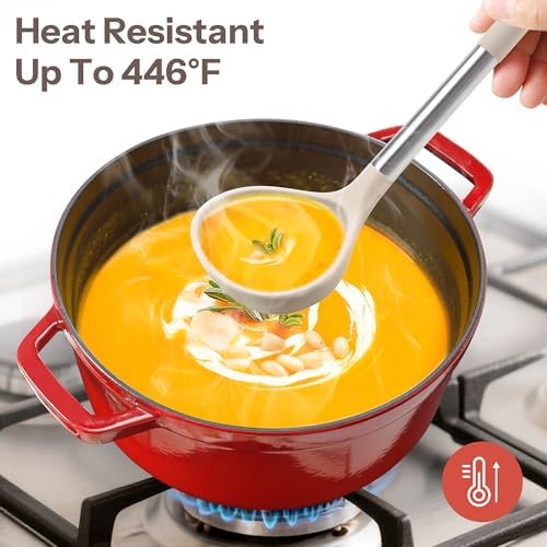 NCUE 28-Piece Silicone Kitchen Utensils Set with Stainless Steel Handles