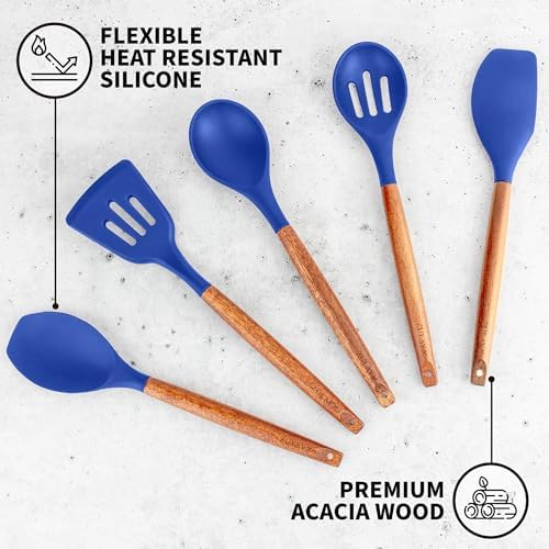 Zulay Kitchen 5 Piece Silicone Utensil Set