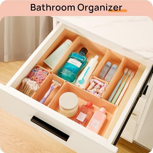 Vtopmart 25 Pack Plastic Drawer Organizers with Anti-slip Rubber Pads