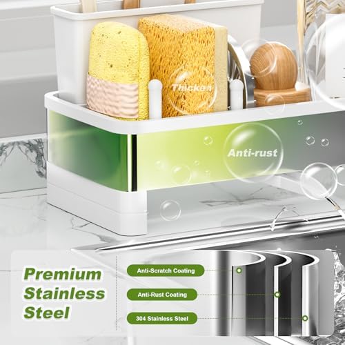 Ewaiira Stainless Steel Sink Caddy, Sponge Holder for Kitchen Sink 9.8″