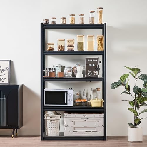 VEVOR Storage Shelves, 5-Tier Adjustable, 3000 lbs Capacity, Heavy Duty Garage Storage Shelving Unit, Metal Utility Rack Shelf, for Garage Warehouse Basement Kitchen, 40.55" W x 18.31" D x 71.38" H