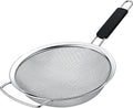 9" Large Extra Fine Mesh Strainer with Thermo Plastic Rubber Handle - Sieve Fine Mesh Stainless Steel - Ideal to Strain Pasta, Quinoa and Rice