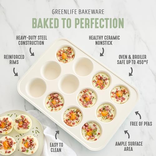 GreenLife 6 Piece Ceramic Nonstick Oven Bakeware Set, Sage