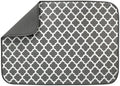 S&T INC. Dish Drying Mat, 18" x 24", XL, Grey Trellis