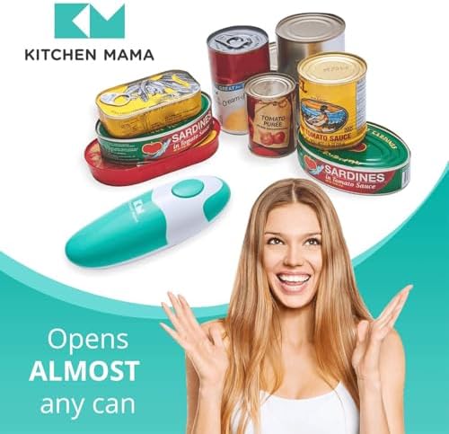 Kitchen Mama Auto Electric Can Opener, Battery Operated, Teal