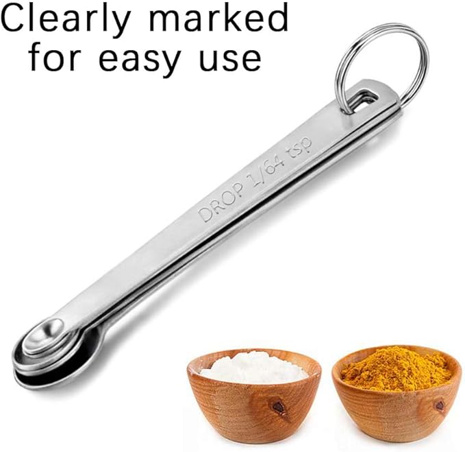 4Pack Mini Measuring Spoons Set, Heavy Duty Stainless Steel Teaspoon - Image 4