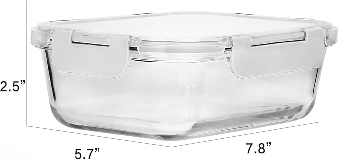 Glass Meal Prep Containers, MCIRCO Glass Food Storage Containers, Airtight - Image 2