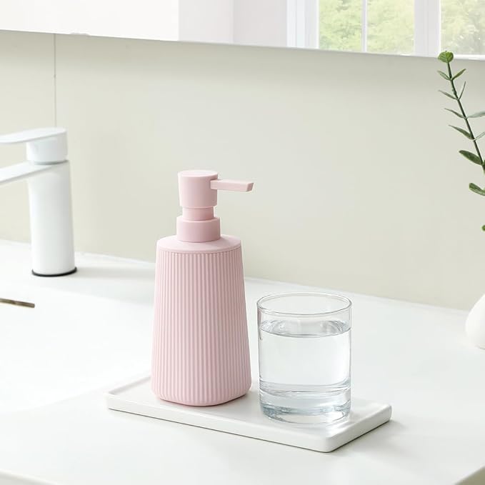 Small Soap Dispenser for Bathroom and Kitchen, Modern Farmhouse Striped Style - Image 2