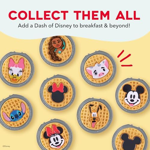 Disney | Dash Mickey MultiMaker Mini Waffle Maker, Ceramic Nonstick, Red