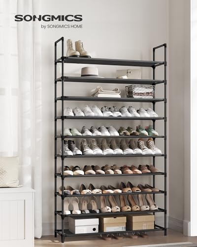 SONGMICS Shoe Rack, 10-Tier Shoe Shelf, Shoe Storage Organizer