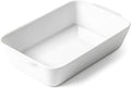 HOMBENE 1.2 QT White Casserole Dish, Lasagna Pan by HOMBENE