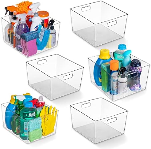 ClearSpace Clear Plastic Storage Bins for Kitchen, Fridge, Pantry, 6 Pack
