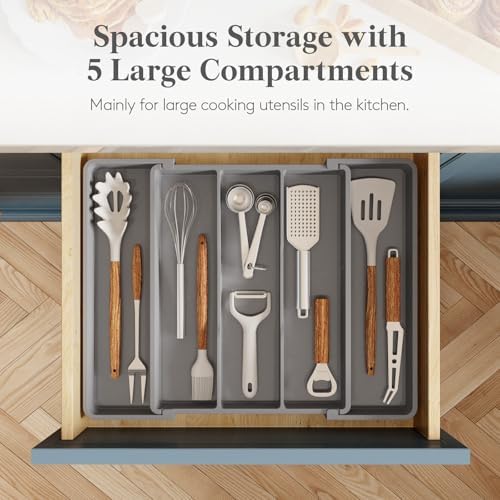 Lifewit Utensil Organizer for Kitchen Drawers, Expandable Utensil Tray
