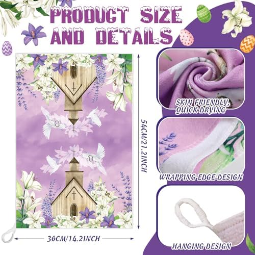 SiliFine 12 Pcs Easter Kitchen Accessories Set Easter He is Risen Oven Mitts Pot Holders Kitchen Towels Christian Religious Decorations for Home Accessories, Cooking Baking Gifts