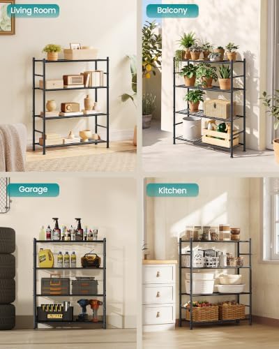 SONGMICS 4-Tier Storage Shelves, 11.8 x 31.5 x 43.7 inch