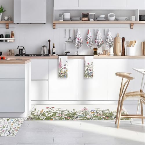 Fanfanwin 10 Pcs Wildflower Kitchen Decor Set, Floral Kitchen Towels