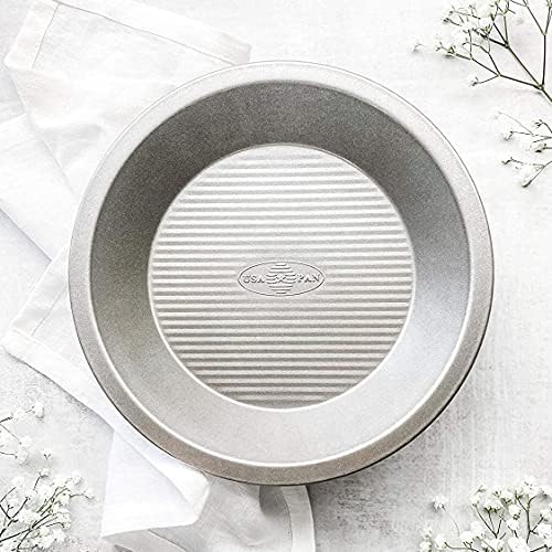 USA Pan Bakeware Aluminized Steel Commercial Pie Pan, Set of 2, Silver
